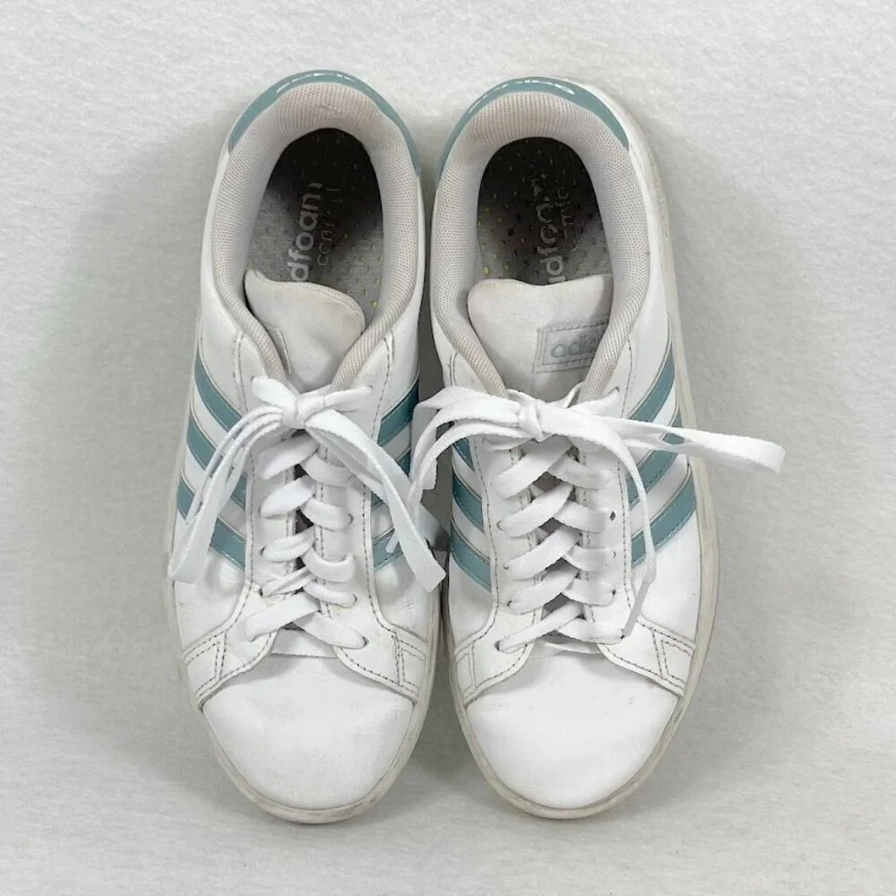Adidas Grand Court Cloudfoam Leather Sneakers Classic Outdoors Athleisure 7.5